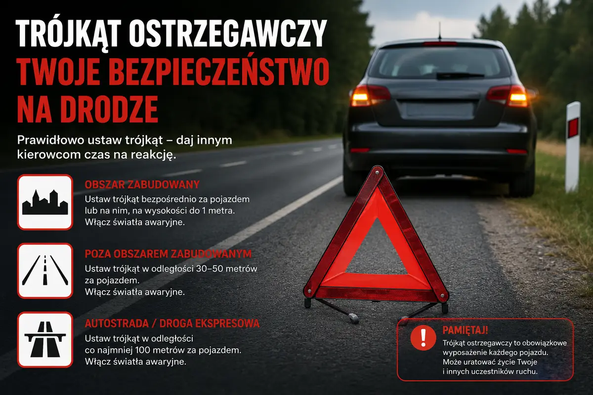 Trójkąt ostrzegawczy – istotny element bezpieczeństwa na drodze