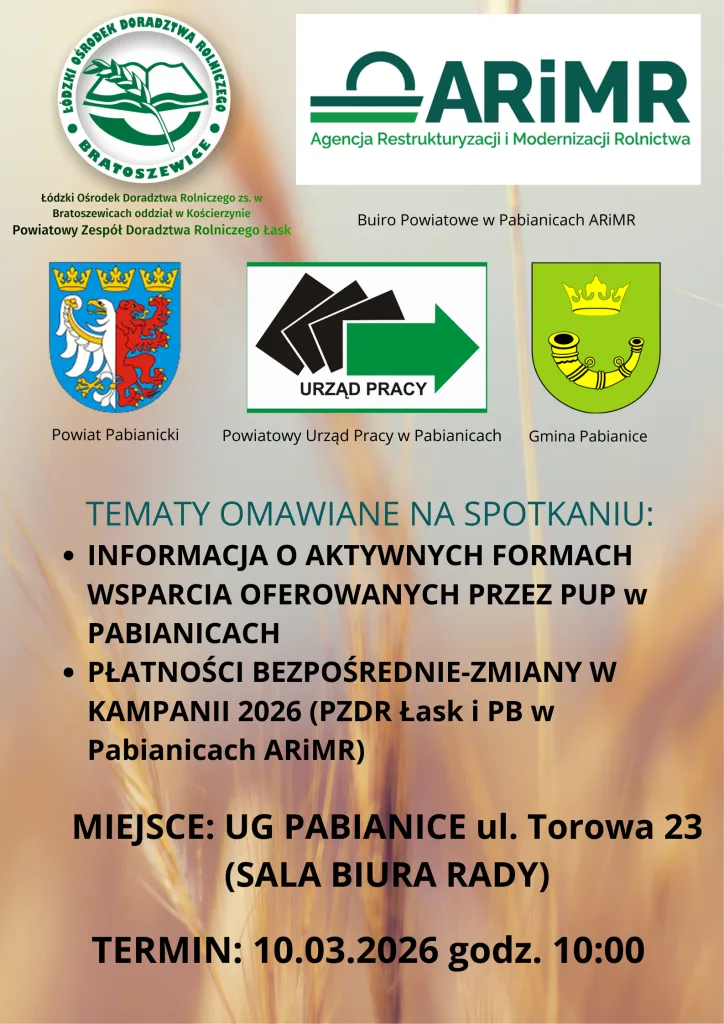 Informacyjne spotkanie dla mieszkańców Gminy Pabianice