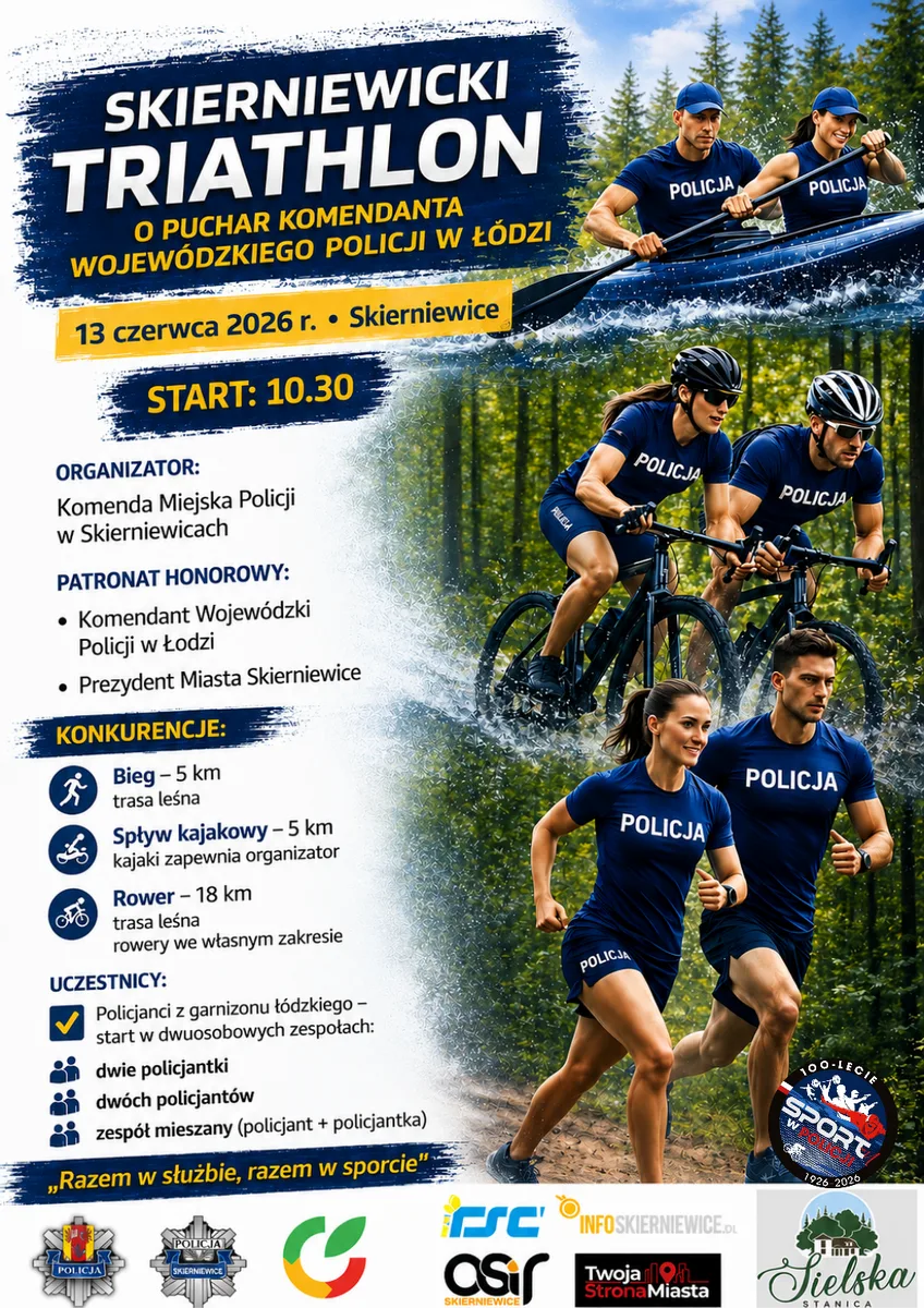 Triathlon w Skierniewicach o Puchar Komendanta Wojewódzkiego Policji