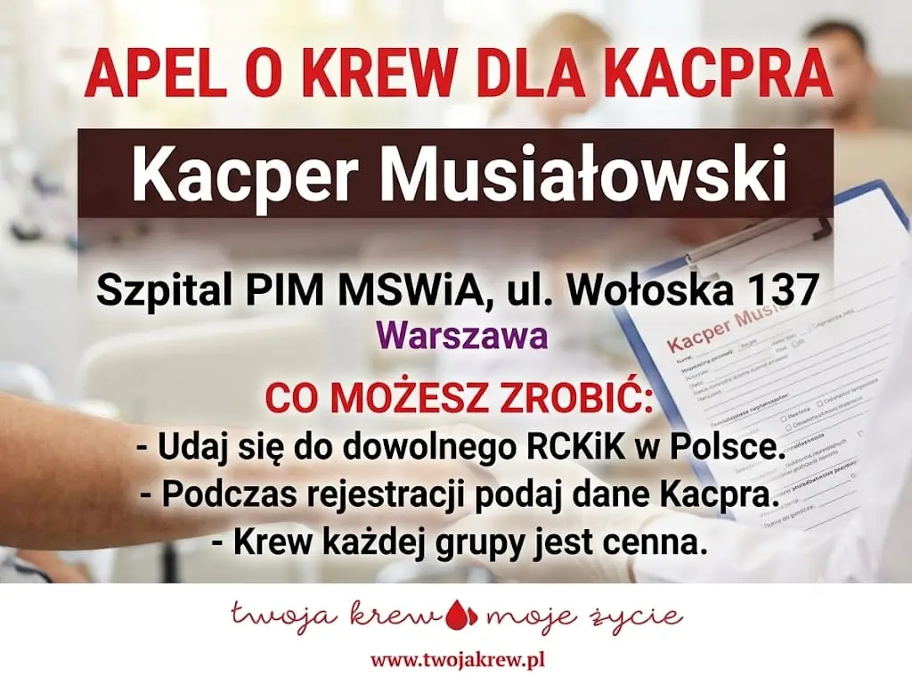 Zbiórka krwi dla policjanta z Aleksandrowa Łódzkiego