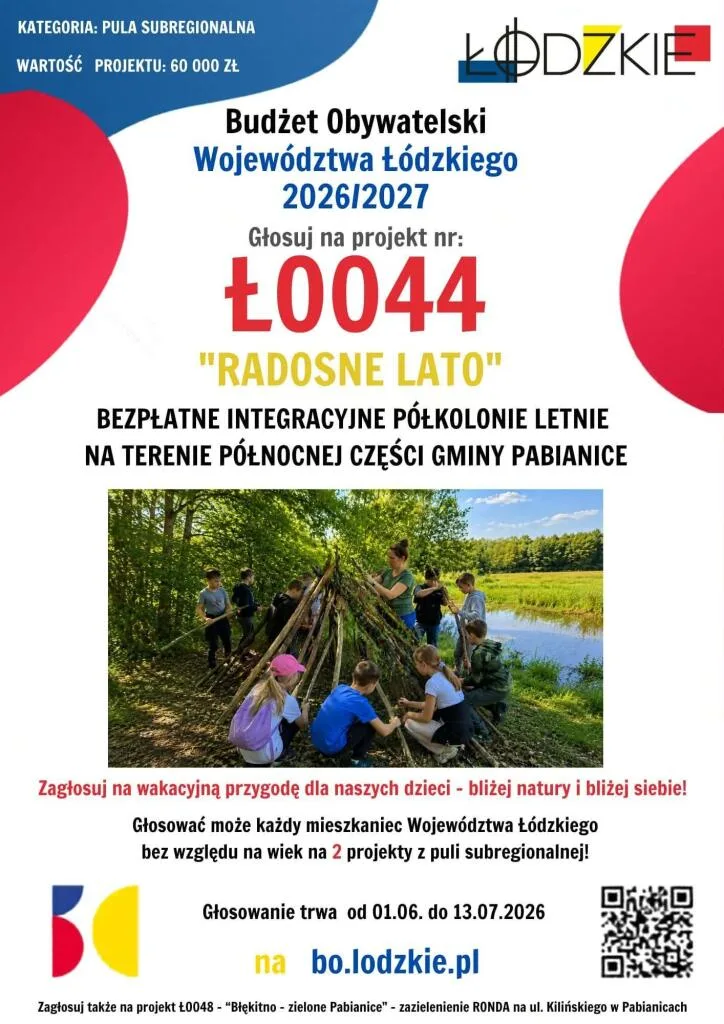 Inicjatywa „Radosne Lato” w Budżecie Obywatelskim Łódzkiego na lata 2026/2027